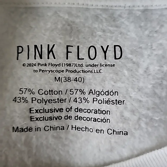 Pink Floyd Crewneck Mens Size M - Picture 3 of 3